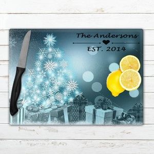 Personalized Holiday Glass Cutting Boards
